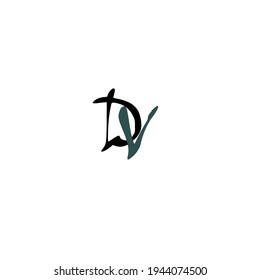 DV initial handwriting logo for identity
