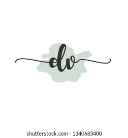 DV  Initial Handwriting logo template vector
