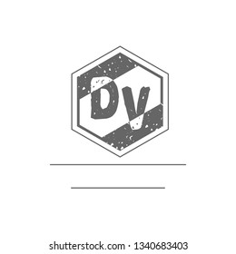 DV  Initial Handwriting logo template vector