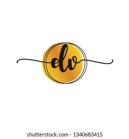 DV  Initial Handwriting logo template vector