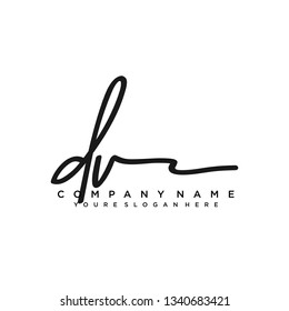 DV  Initial Handwriting logo template vector