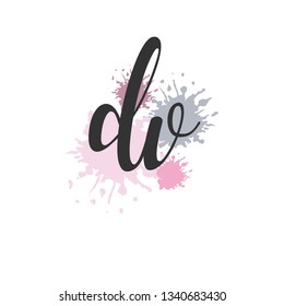 DV  Initial Handwriting logo template vector