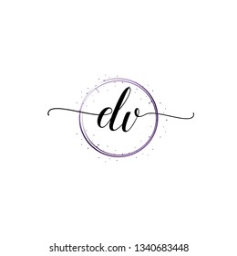 DV  Initial Handwriting logo template vector