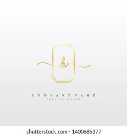 DV initial handwriting logo template vector