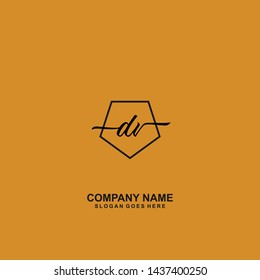 DV Initial handwriting logo template vector