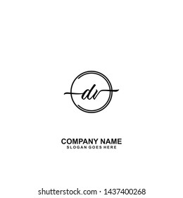 DV Initial handwriting logo template vector