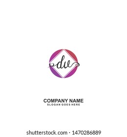 DV Initial handwriting logo vector