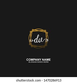 DV Initial handwriting logo vector