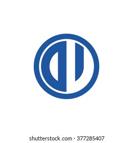 DV initial letters circle business logo blue