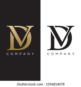 dv initial logo design vectoricon