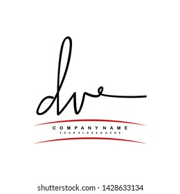 DV initial signature logo. handwriting logo template vector,