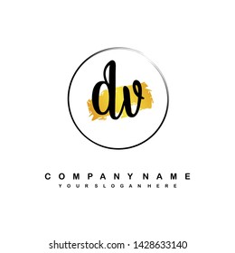 DV initial signature logo. handwriting logo template vector,