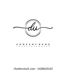 DV initial signature logo. handwriting logo template vector,