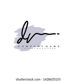 DV initial signature logo. handwriting logo template vector,