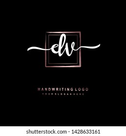 DV initial signature logo. handwriting logo template vector,