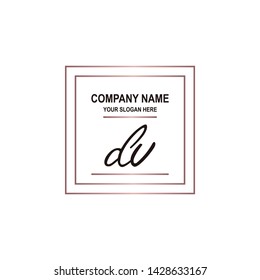 DV initial signature logo. handwriting logo template vector,