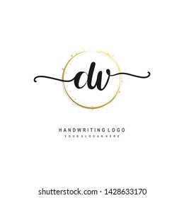 DV initial signature logo. handwriting logo template vector,