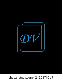 Diseño de logotipo DV Latter con fondo negro