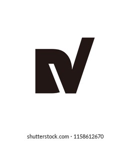 dv letter with check icon vector logo