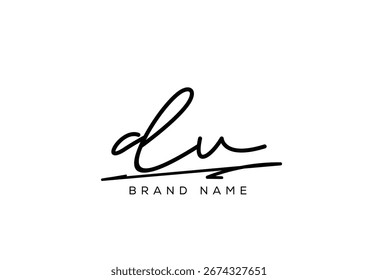 DV letter elegant cursive beauty handwriting logo.