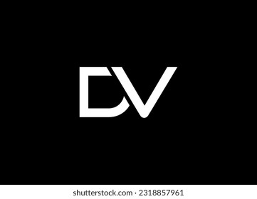 DV letter icon creative logo vector free. Initial letter DV monogram logo White