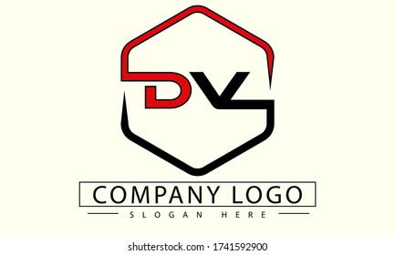 DV Letter initial Logo Design with Creative Modern Typography illustration.