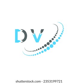 DV letter logo creative design. DV unique design.
