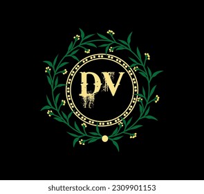Logo-Design des DV-Briefes in Kreisform. DV-Kreis und Würfel Form Logo Design. DV Monogramm, Business, Immobilien Logo. DV Logo-Design mit einzigartigem und einfachem Design.