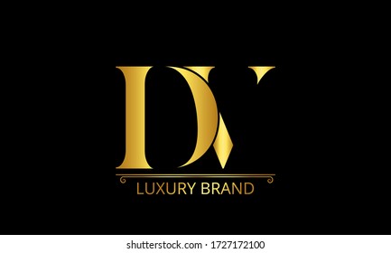 DV Letter Logo Design with Creative Modern Trendy Typography
