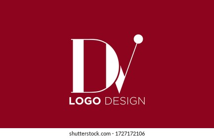DV Letter Logo Design with Creative Modern Trendy Typography
