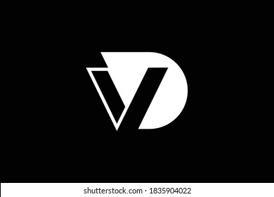 DV letter logo design on luxury background. VD monogram initials letter logo concept. DV icon design. VD elegant and Professional letter icon design on black background. D V VD DV
