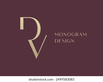 DV letter logo icon design. Classic style luxury initials monogram.