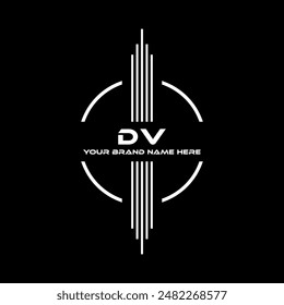 DV  letter modern logo design on black color background
