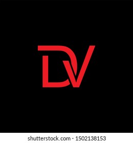 DV Letter monogram with abstrac concept style design