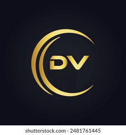 DV logo. D V design. White DV letter. DV, D V letter logo design. 