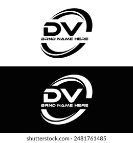 DV logo. D V design. White DV letter. DV, D V letter logo design. 