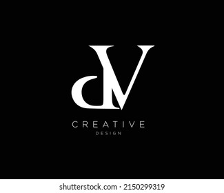 DV Logo Design , Initial Based DV Monogram 
