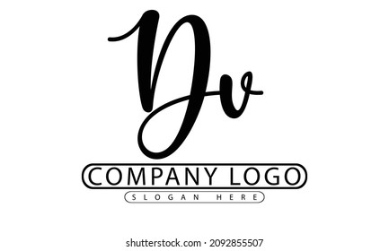 dv logo design letter template vector