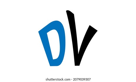 dv logo design with white background. Polygon shape dv logo design. dv business logo desgin. Blue black letter logo design.
