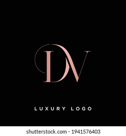 DV logo initial letter design template vector illustration