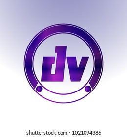 DV Logo, Metal Logo, purple Logo, Monogram