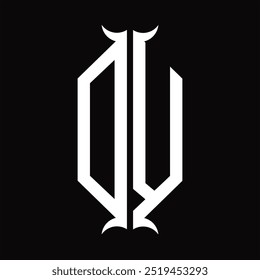 DV Logo monogram hexagon shield with horn shape design template