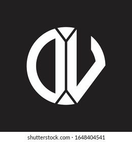 DV Logo monogram with piece circle ribbon style