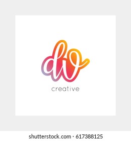 DV logo, vector. Useful as branding symbol, app icon, alphabet element, clip-art.