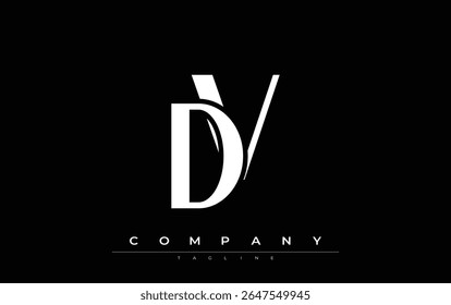 DV Modern Initials Logo Design. Branding logo with stylized initials showcasing bold design and modern aesthetic. Ideal for professional business branding or creative projects focusing on minimalistic