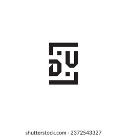 Logo retro de concepto de DV cuadrado en un diseño profesional de alta calidad que se imprimirá en cualquier medio de impresión