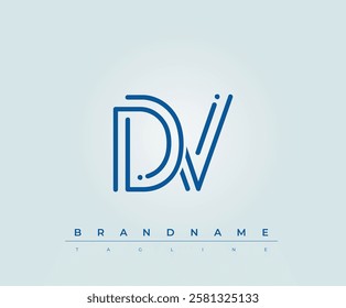 DV Technology Letter Logo Template. This tech letter logo is a graphic mark that uses letters to represent a technology company.
