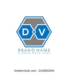 DV Unique modern flat abstract geometric initials vector letter logo design.
