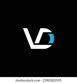 DV or VD abstract letter design. Outstanding professional business awesome artistic branding company different colors illustration logo.