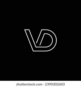 DV or VD abstract letter design. Outstanding professional business awesome artistic branding company different colors illustration logo.